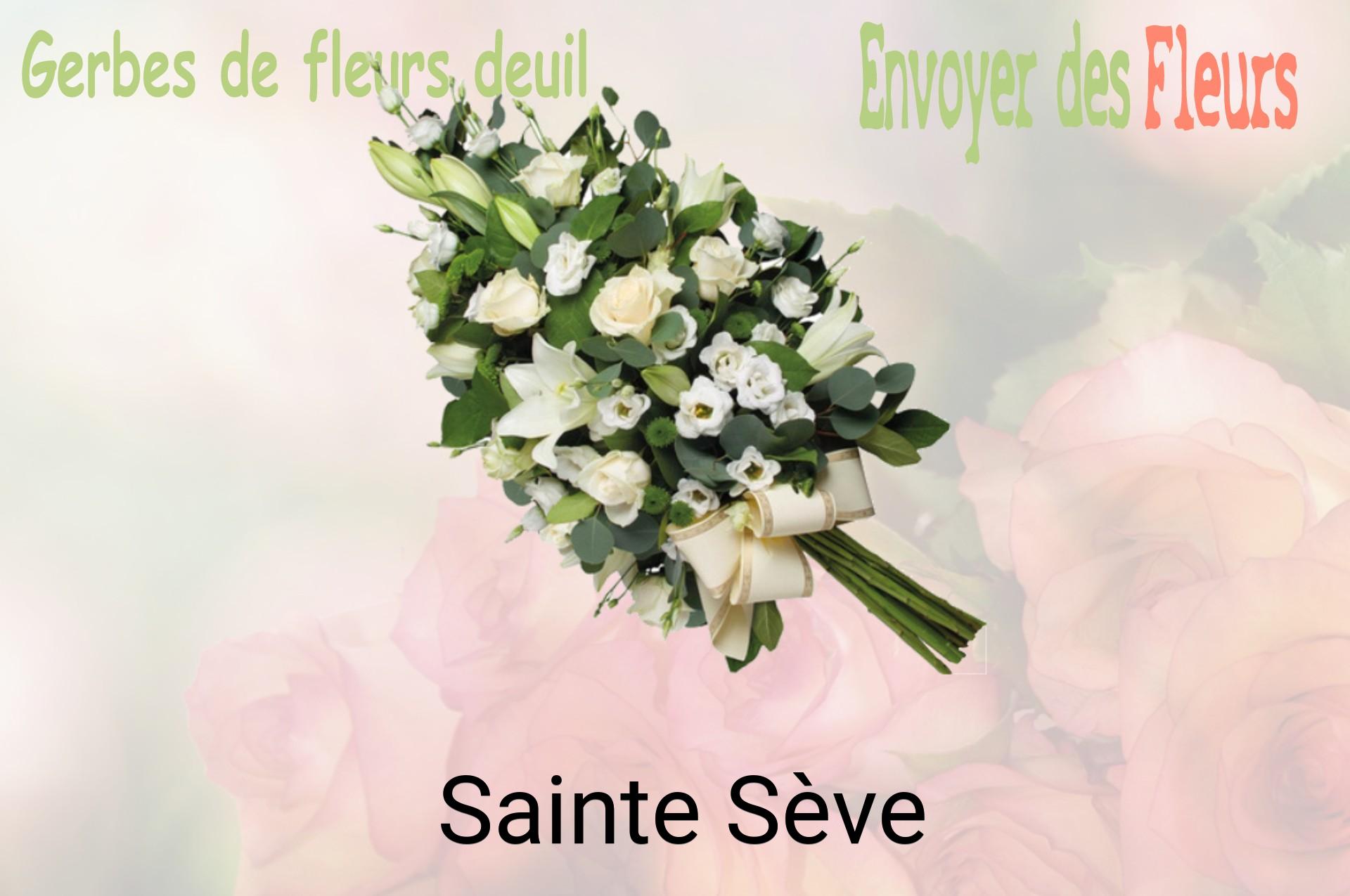 Gerbe de fleurs de deuil livrée à Sainte-Sève